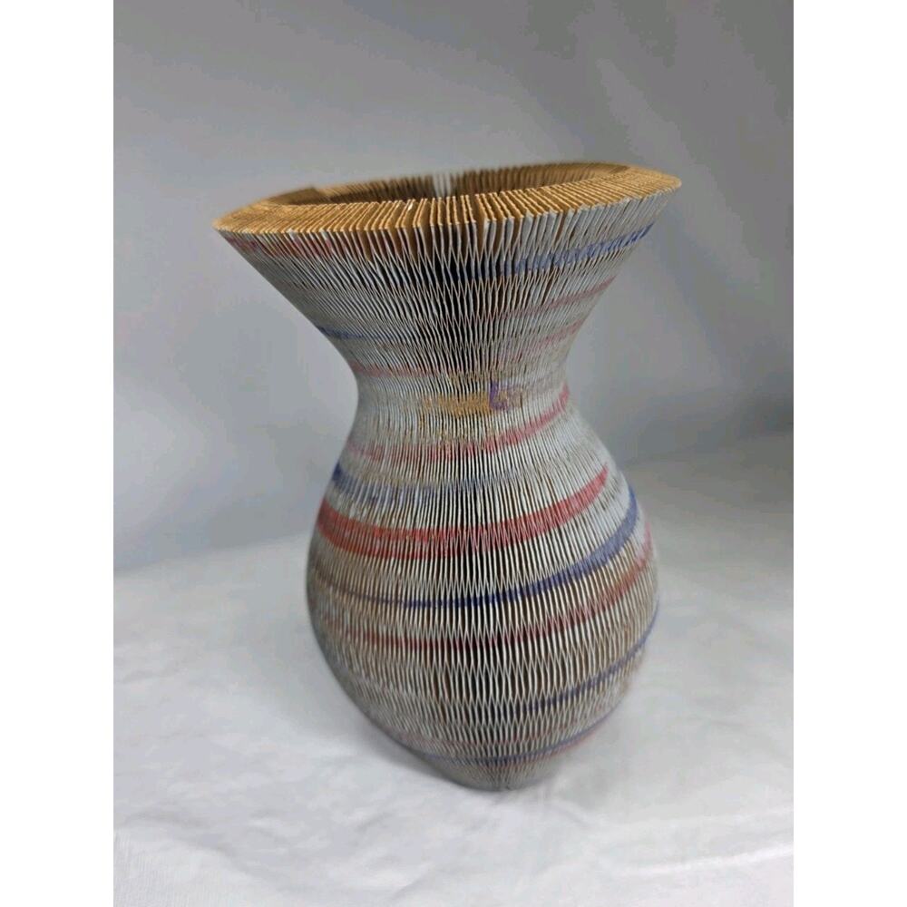 Vintage Handmade Paper Painted Art Vase